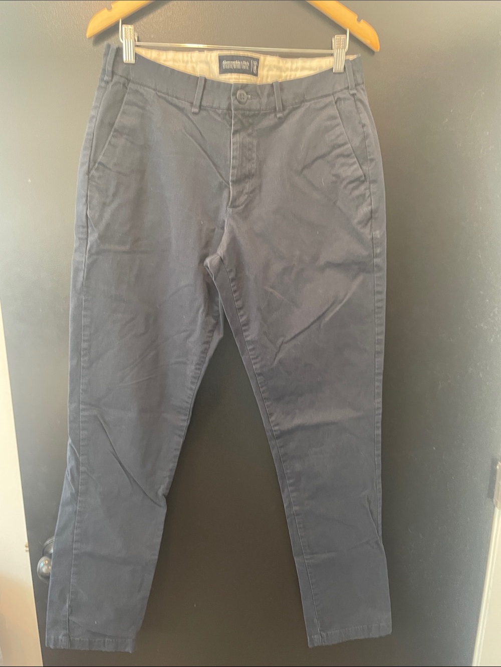 Abercrombie & Fitch Navy Athletic Skinny Stretch Chino Pants 32x34